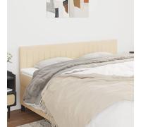 Holamys Lot de 2 têtes de lit rembourrées en tissu crème - Hauteur réglable - 80 x 5 x 78/88 cm - Tête de lit robuste en bois de mélèze pour chambre à coucher - Appuie-tête respirant pour lire et