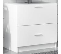 Holamys Meuble de salle de bain, blanc, 59 x 37 x 59 cm, en matériau dérivé du bois, avec tiroir, convient pour les pièces humides