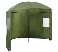 Holamys Parapluie de pêche jaune armée 220 x 193 cm en polyester Oxford inclinable, avec parois latérales, protection UV, imperméable, pour pêche, jardin, terrasse