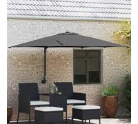 Holamys Parasol de jardin anthracite 248,5 x 247,5 x 160 cm, inclinable, résistant aux UV, montage mural, en polyester et acier, pour terrasse et balcon