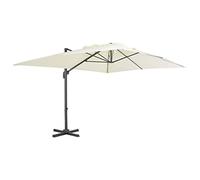 Holamys Parasol déporté avec mât en aluminium - 400 x 300 cm - Protection UV - Inclinable à 360 ° - Système à manivelle - Pour jardin, terrasse et extérieur