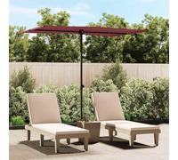 Holamys Parasol rectangulaire - 2 x 1,5 m - Rouge bordeaux - Protection UV - Polyester - Pour jardin, terrasse, balcon, mât en aluminium rotatif - Réglable en hauteur - Pour extérieur