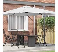 Holamys Parasol sable 351 x 250 x 260 cm en polyester aluminium, protection UV, rotatif à 360 °, inclinable, réglable à manivelle, pour jardin, terrasse, piscine