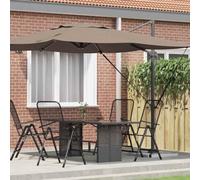 Holamys Roma Cantilever Parasol taupe - 286 x 284 x 265 cm - Aluminium et polyester - Inclinable à 360 ° - Pour jardin, terrasse et extérieur