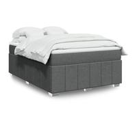 Holamys Sommier à Lattes de Lit 140x200cm Gris Foncé en Tissu Polyester avec Matelas Ressorts Ensachés, Surmatelas Lavable, Cadre Robuste, Meuble de Chambre