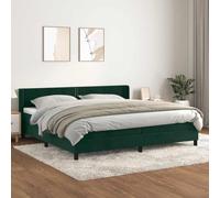 Holamys Sommier à Lattes de Lit et Matelas en Velours Vert Foncé 200x200cm avec Tête de Lit Réglable, Confort Supérieur pour Chambre à Coucher