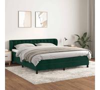 Holamys Sommier à Lattes de Lit et Matelas Velours Vert Foncé 180x200cm, Cadre Robuste avec Tête de Lit Réglable, Confort Supérieur pour Chambre Adulte