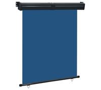 Holamys Store latéral de balcon, 145 x 250 cm, bleu, protection contre le vent, polyester indéchirable, enrouleur automatique, pour terrasse et jardin, rouleau en aluminium