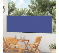 Holamys Store latéral extensible 100 x 500 cm, bleu, résistant aux UV et à l'eau, pour terrasse et balcon, cadre en acier robuste revêtu par pulvérisation, brise-vue simple