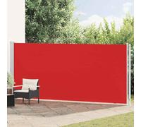 Holamys Store latéral extensible 180 x 600 cm, rouge, brise-vue en polyester résistant aux UV pour terrasse et balcon, protection contre le vent et le soleil, avec fonction retour automatique