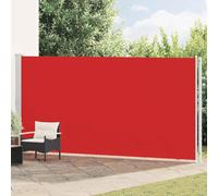 Holamys Store latéral extensible 200 x 600 cm, rouge, brise-vue résistant aux UV pour terrasse, balcon, protection contre le vent, protection solaire, polyester, acier revêtu par pulvérisation