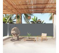 Holamys Store latéral extensible anthracite 180 x 1000 cm, résistant aux UV, imperméable, double brise-vue pour jardin, terrasse, balcon, avec retour automatique