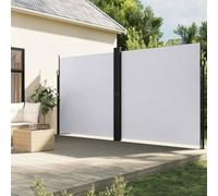 Holamys Store latéral extensible blanc 200 x 1200 cm, imperméable, résistant aux UV, brise-vue, store d'extérieur pour balcon, terrasse, jardin, protection contre le vent