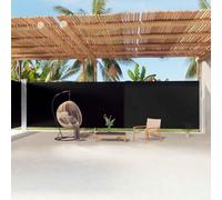 Holamys Store latéral extensible noir 220 x 1200 cm, pour jardin, terrasse, balcon, brise-vue, résistant aux UV, imperméable, coupe-vent pour l'extérieur
