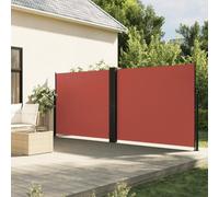 Holamys Store latéral extensible rouge terre cuite 160 x 1000 cm pour terrasse, balcon, jardin, imperméable et résistant aux UV, brise-vue, protection contre le vent, cadre en acier robuste avec