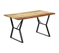 Holamys Table à manger 140 x 80 x 76 cm en bois massif recyclé, le bois recyclé donne un charme vintage unique à la cuisine et à la salle à manger, idéale pour votre maison