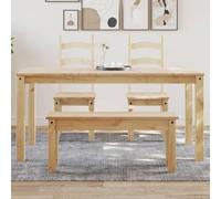 Holamys Table à manger Panama en pin massif, 160 x 80 x 75 cm, idéale comme table de cuisine ou table de salle à manger pour votre cuisine et salle à manger.