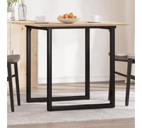 Holamys Table à manger robuste en pin massif et acier revêtu par pulvérisation, 80 x 80 x 75 cm, idéale pour la cuisine, la salle à manger, la salle de petit-déjeuner.
