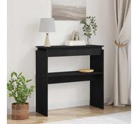 Holamys Table console en chêne noir, 80 x 30 x 80 cm, en bois dérivé du bois, table de couloir étroite, table d'appoint pour entrée, meuble durable