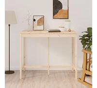 Holamys Table de bar 140 x 80 x 110 cm en pin massif non traité, idéale comme table à manger ou table de cuisine pour des repas confortables dans votre salle à manger
