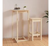 Holamys Table de bar 60 x 60 x 110 cm en pin massif non traité, stable pour la cuisine et la salle à manger, parfaite pour les boissons et les repas