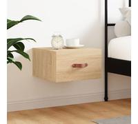 Holamys Table de chevet murale en chêne Sonoma - 35 x 35 x 20 cm - Étagère suspendue en bois avec espace de rangement pour chambre à coucher, salon - Armoire polyvalente pour photos, décoration