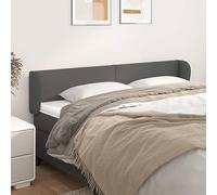 Holamys Tête de lit avec oreilles en cuir synthétique durable, rembourrée, 183 x 23 x 78/88 cm, hauteur réglable pour cadre de lit, pieds en bois stables, dossier élégant dans la chambre à coucher