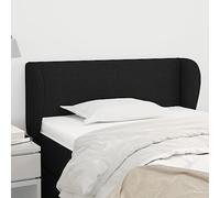 Holamys Tête de lit avec oreilles noire, 103 x 23 x 78/88 cm, partie rembourrée en tissu réglable en hauteur, élément robuste pour lire et regarder la télévision en toute tranquillité au lit