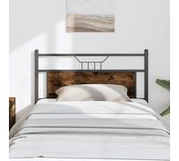Holamys Tête de lit chêne fumé 107 cm Bois d'ingénierie et Acier Cadre Robuste Design Industriel Support Confortable pour Chambre à Coucher