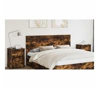 Holamys Tête de lit Chêne Fumé, Bois d’ingénierie Robuste, 203x7x100 cm, Design Mural Réglable, Économie d'espace, pour Chambre Adulte, Lit Double ou Queen Size
