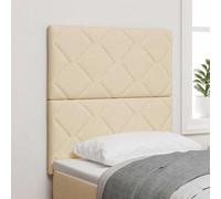 Holamys Tête de lit en tissu rembourré crème 80 cm - Tête de lit moderne avec bandes lumineuses LED - Design bloc de diamants pour chambre à coucher - Cadre en bois - Montage facile - Atmosphère