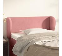 Holamys Tête de lit rembourrée en velours rose avec oreilles - Hauteur réglable - 103 x 23 x 78/88 cm - Pour chambre à coucher, tête de lit uniquement