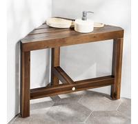 HOLANA Repose-pieds de douche en acacia - Tabouret de douche en bois pour douche intérieure - Tabouret de douche d'angle et tabouret de bain pour le rasage des jambes - Marchepied de bain pour salle
