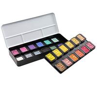 Holbein Finetec F2400 Metallfarbkasten, deckenden Perlglanzfarben „Colourful“, 24 Farben, 1 Stück (1er Pack)