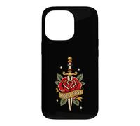 Hold Fast Dagger Rose Traditional Tattoo Flash Old Ink Coque pour iPhone 13 Pro