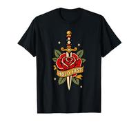 Hold Fast Dagger Rose Traditional Tattoo Flash Old Ink T-Shirt Graphique avec Valeur