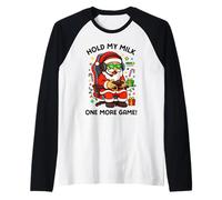 Hold My Milk Un Autre Jeu Funny Santa Gamer Christmas Manche Raglan