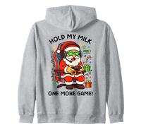 Hold My Milk Un Autre Jeu Funny Santa Gamer Christmas Sweat à Capuche