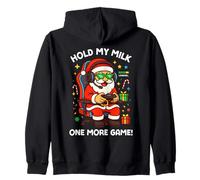 Hold My Milk Un Autre Jeu Funny Santa Gamer Christmas Sweat à Capuche