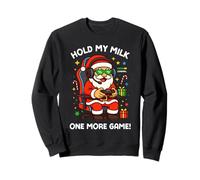 Hold My Milk Un Autre Jeu Funny Santa Gamer Christmas Sweatshirt