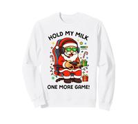Hold My Milk Un Autre Jeu Funny Santa Gamer Christmas Sweatshirt