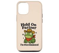 Hold on Partner Frog Funny Western Cowboy Anxiété Humour Coque pour iPhone 12/12 Pro