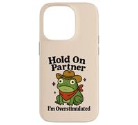 Hold on Partner Frog Funny Western Cowboy Anxiété Humour Coque pour iPhone 14 Pro