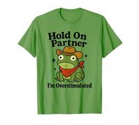 Hold on Partner Frog Funny Western Cowboy Anxiété Humour T-Shirt
