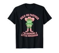 Hold on Partner I'm Growing A Little Buckaroo Frog Cowboy T-Shirt