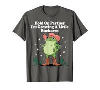 Hold on Partner I'm Growing A Little Buckaroo Frog Grossesse T-Shirt