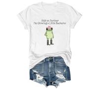 Hold On Partner I'm Growing A Little Buckaroo Shirt Chemises de grossesse amusantes, blanc, S
