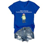 Hold On Partner I'm Growing A Little Buckaroo Shirt Chemises de grossesse amusantes, Bleu roi-VT-1, XL