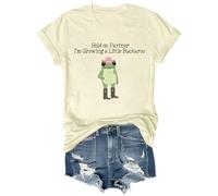 Hold On Partner I'm Growing A Little Buckaroo Shirt Chemises de grossesse amusantes, Jaune crémeux., S