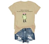 Hold On Partner I'm Growing A Little Buckaroo Shirt Chemises de grossesse amusantes, kaki, M